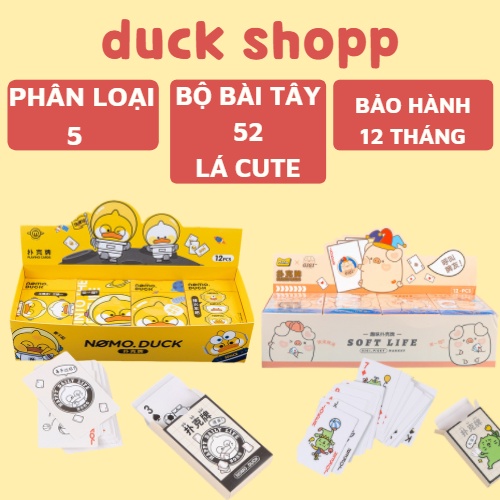 Bộ Bài Tây 52 lá hình thù Cute dễ thương – hình vịt xinh phát hàng ngẫu nhiên