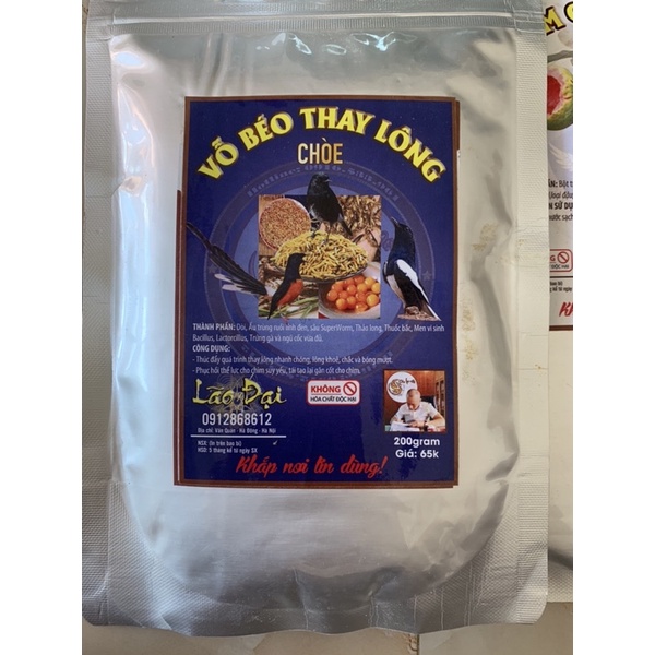 Cám vỗ béo thay lông choè-lão đại