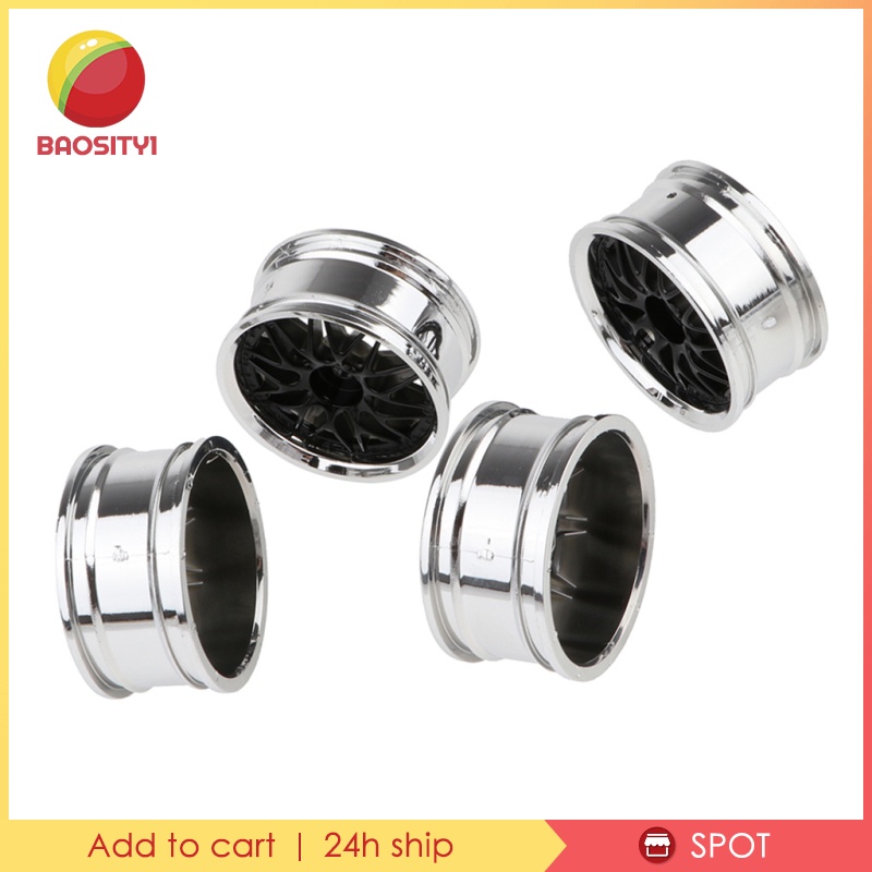 Bộ 4 Vành Bánh Xe Màu Bạc Tỉ Lệ 1: 10 Dành Cho Xe Đua HSP94123