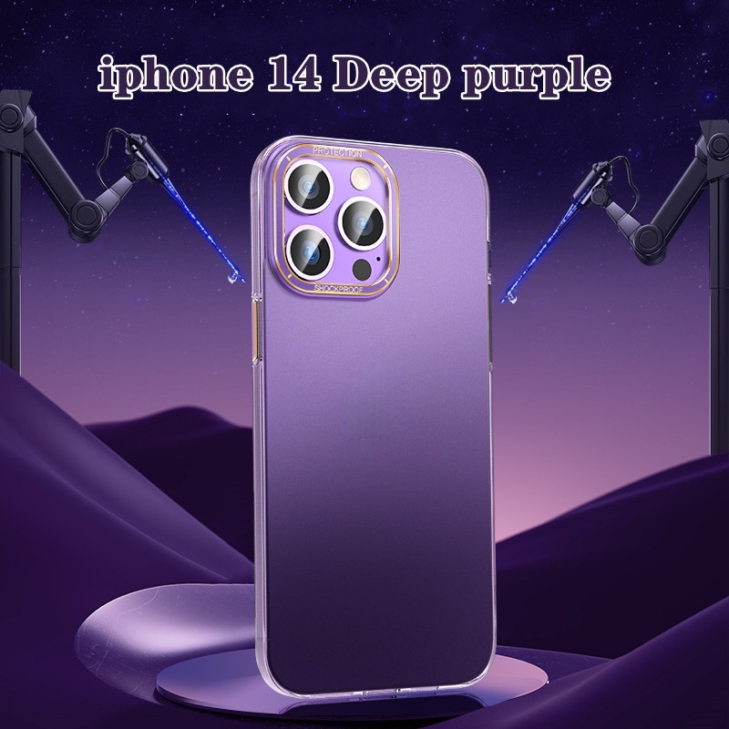 Ốp Điện Thoại Silicon Màu Tím Trong Suốt Sang Trọng Chống Sốc Cho iPhone 14 13 Pro max 14 plus