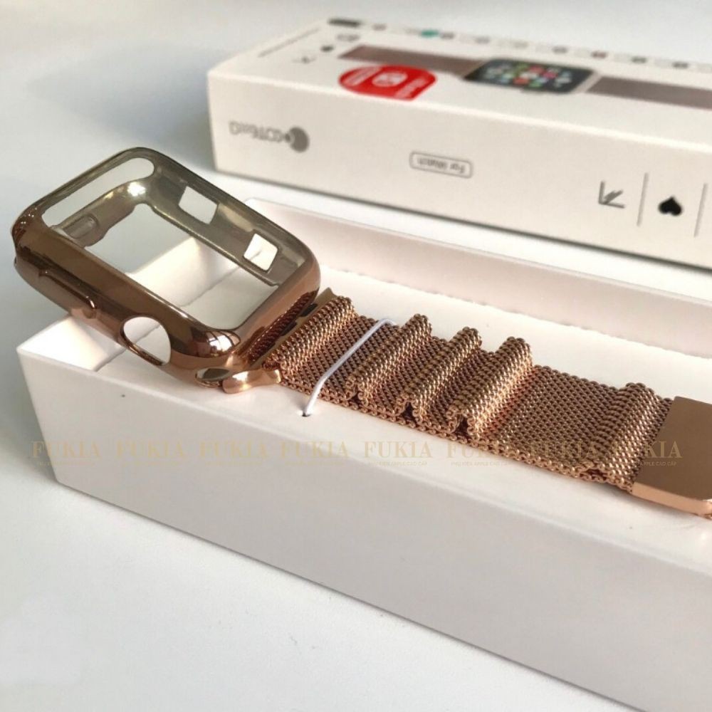 Combo dây thép milan và ốp dẻo KST dành cho Apple Watch đồng hồ thông minh Series 1/2/3/4/5/6/SE size 38/40/42/44mm