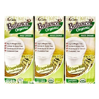 Sữa Gạo Balance Organic không đường 180ml lốc 3 hộp