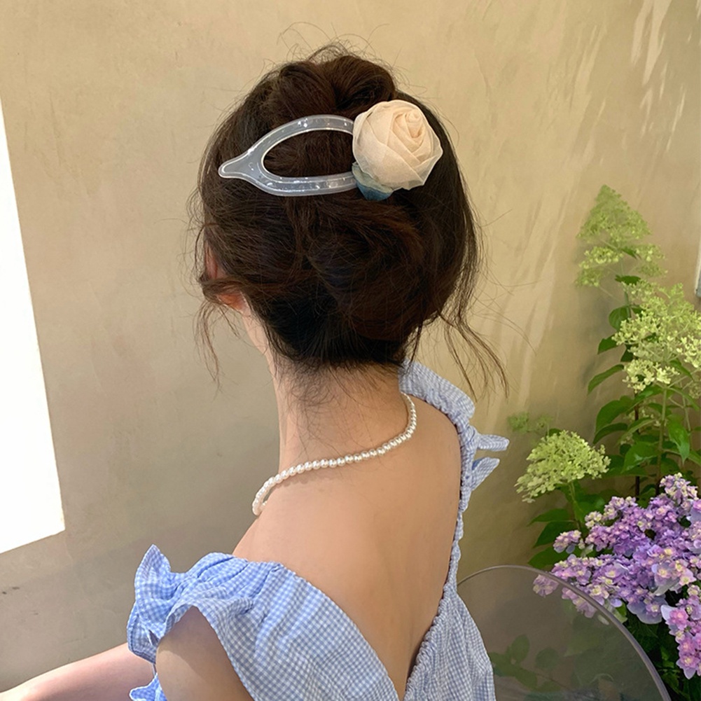 Kẹp Tóc Mỏ Vịt Đính Hoa Hồng Thời Trang Cho Nữ