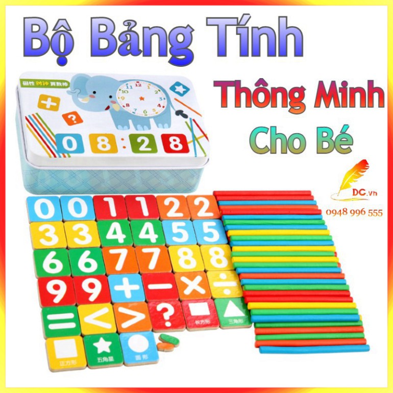 Bộ Que Tính Bảng Tính Thông Minh Cho Bé Bằng Gỗ Giúp Bé Học Toán Hiệu Quả Gồm 50 Que Tính Gỗ + 36 Chi Tiêt - tienichnhap