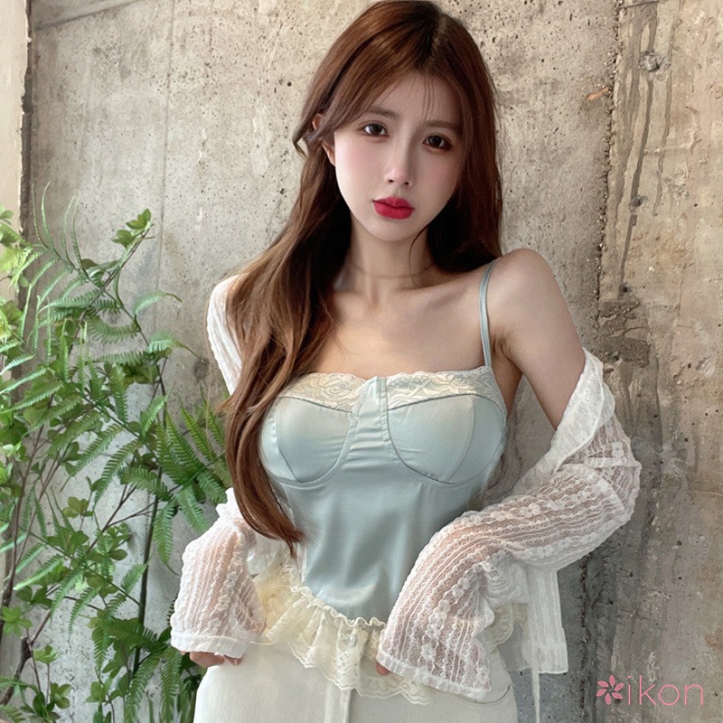 Áo Khoác Cardigan Dệt Kim Phối Ren Thoáng Khí Thời Trang Mùa Hè Dành Cho Nữ