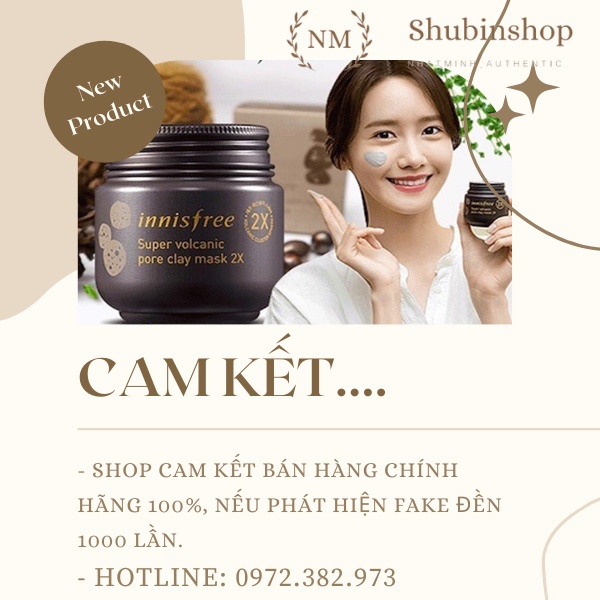 Mặt nạ đất sét innisfree CÓ VIDEO PHÂN BIỆT THẬT GIẢ mặt nạ Innisfree Super Volcanic Pore Clay Mask 2X