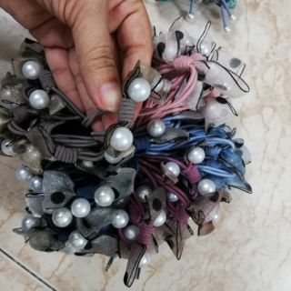 Cột tóc nơ đính hạt cườm  xinh xắn