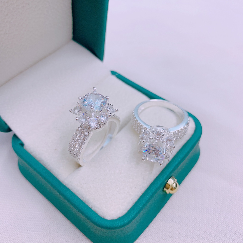 Nhẫn nữ bạc thật mặt đá cao mẫu mới sang trọng - Kho sỉ bạc Nhất Linh