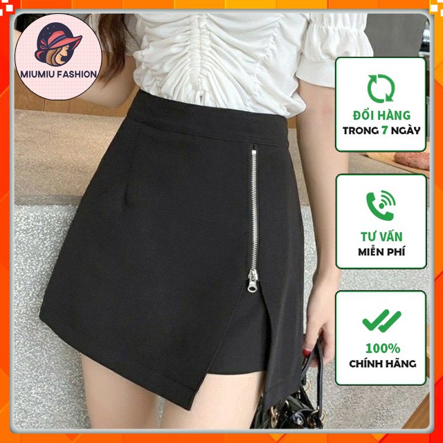 Quần Váy A Mix Khoá Lệch Cá Tính