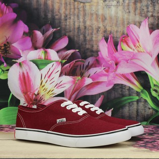 Giày Van Classic Vải canvas Nữ Màu Đỏ Đậm