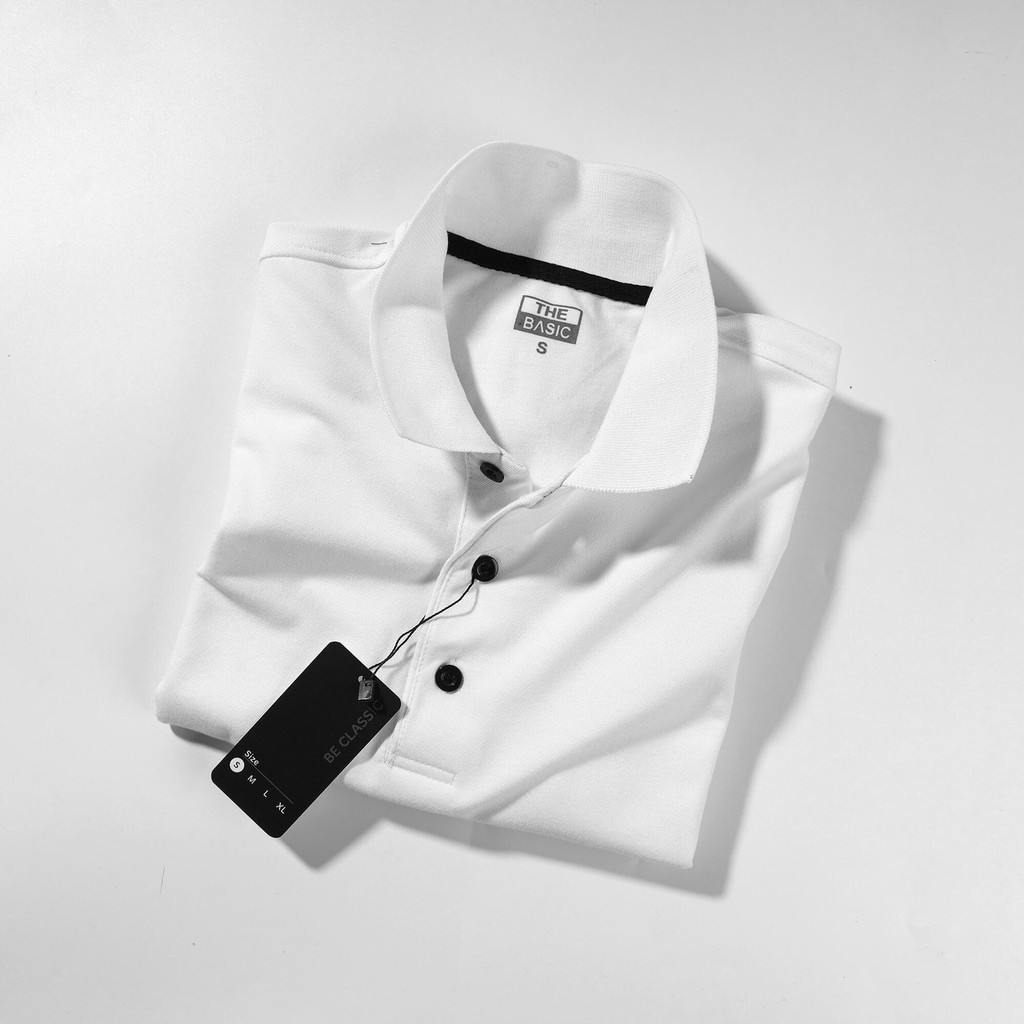 Áo Thun Nam Polo Có Cổ Hai Màu Trắng Đen Co Giãn Tốt | BigBuy360 - bigbuy360.vn