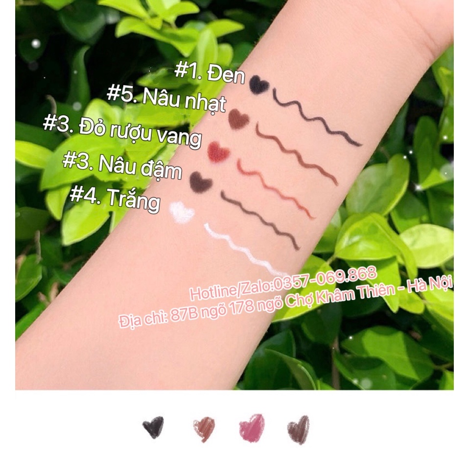Chì sáp kẻ viền mắt Bobeini nhiều màu sắc chống nước không lem dễ kẻ eyeliner