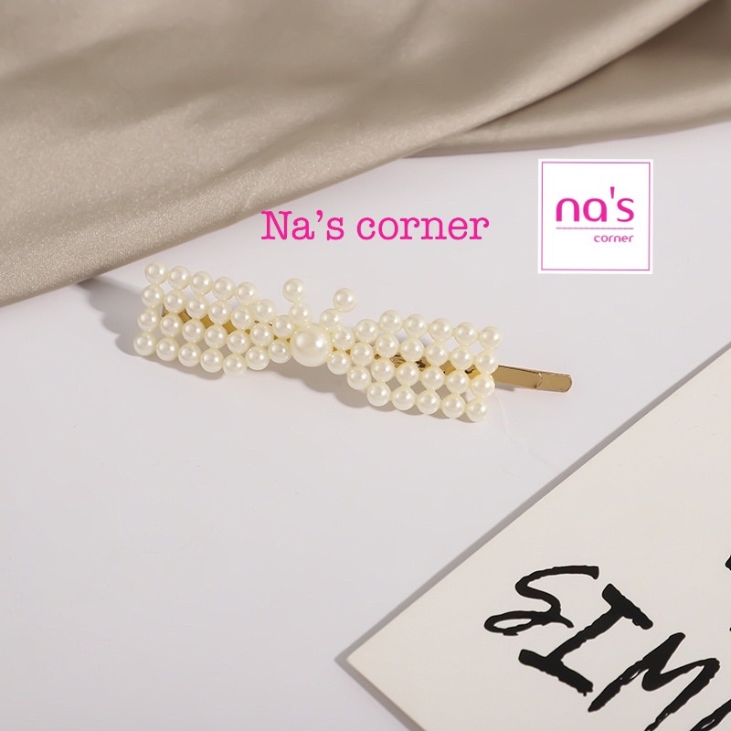 Kẹp tóc mái đính hạt nhựa dễ thương dài lớn 8.5cm