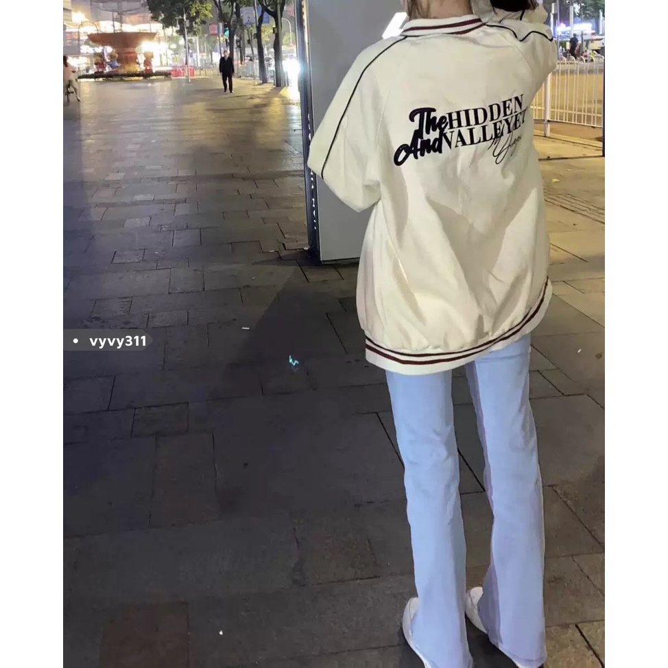 Áo Bomber Unisex Nam Nữ 2 Màu Tay Viền Form Rộng