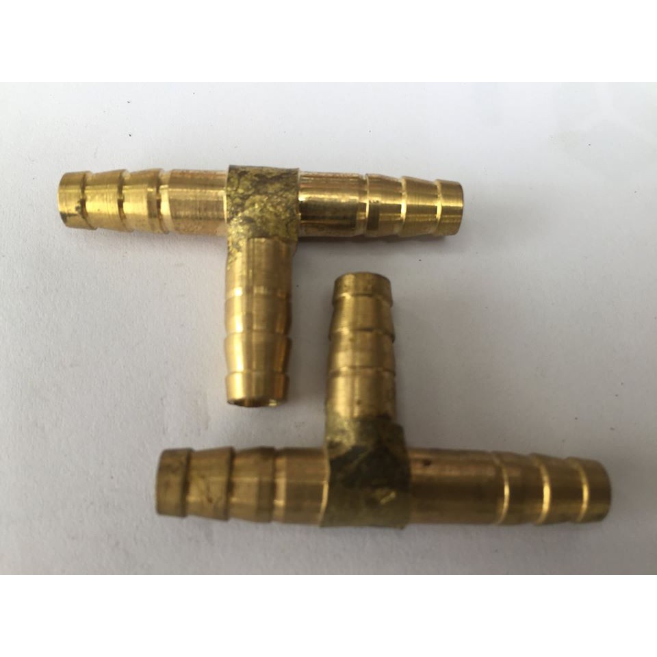 2 chiếc tê đồng nối dây dẫn mềm đường kính 8mm