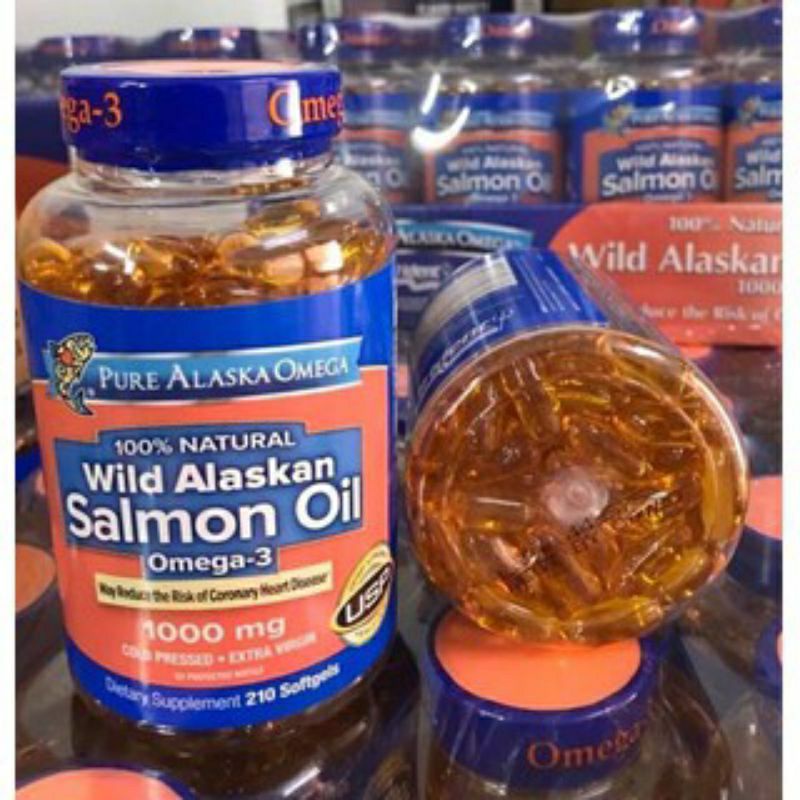 [Date 2025]  Viên uống Dầu cá hồi Pure Alaska Omega -3 Wild Salmon Oil 210 viên