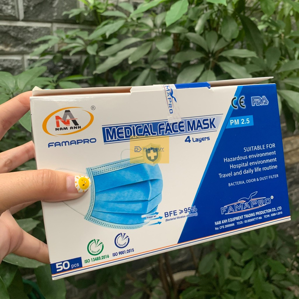 Khẩu trang Y Tế NAM ANH 4 lớp kháng khuẩn phòng dịch HÀNG XUẤT