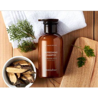 Dầu Gội Cho Da Đầu Nhờn, Tóc bết dầu_Innisfree My Hair Recipe Refreshing Shampoo For Oil Scalp