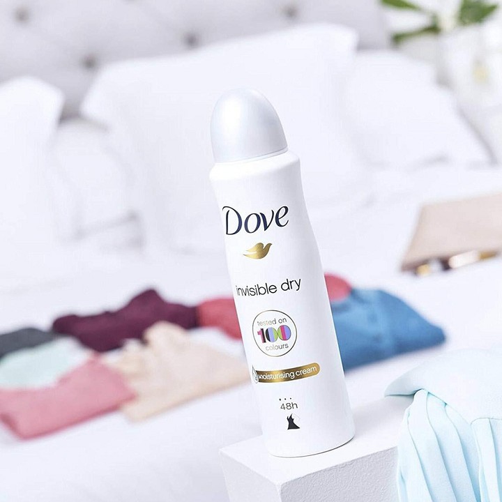 Xịt khử mùi Dove Invisible Dry Tested On 100 Colours 48H 150ml