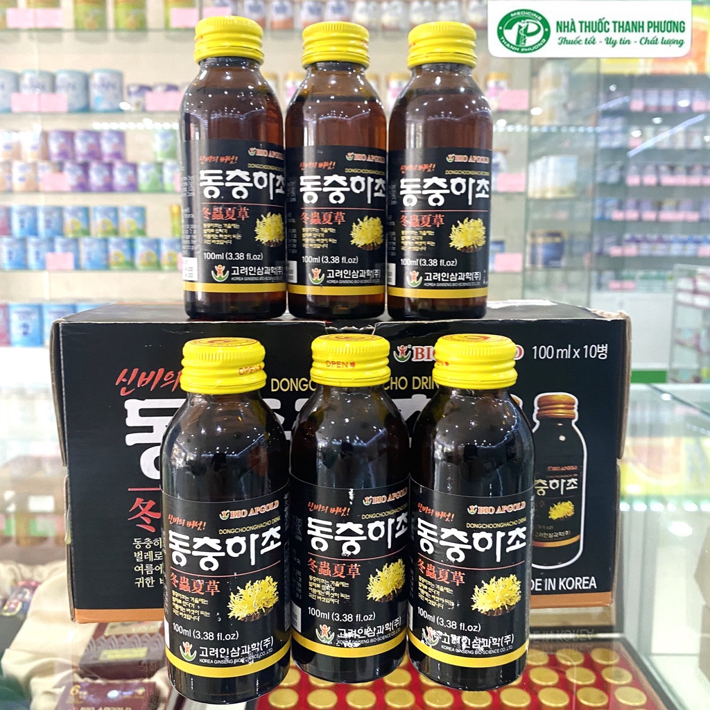 Nước Đông Trùng Hạ Thảo BIO APGOLD Hàn Quốc Hộp 10 Lọ x 100Ml