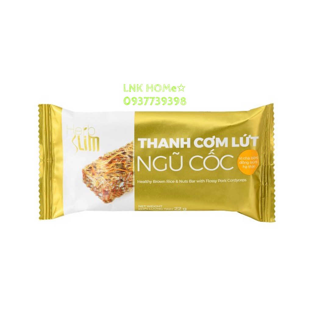 Thanh cơm lứt ngũ cốc chà bông, rong biển Đông Trùng Hạ Thảo Herb Slim - HÀNG CHÍNH HÃNG