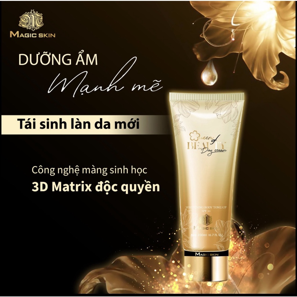 Bộ Kem Dưỡng Body Truyền Trắng Nước Hoa Magic Skin Cao Cấp Kem Dưỡng Ngày & Kem Dưỡng Đêm Giúp Da Mềm Mịn Tươi Sáng