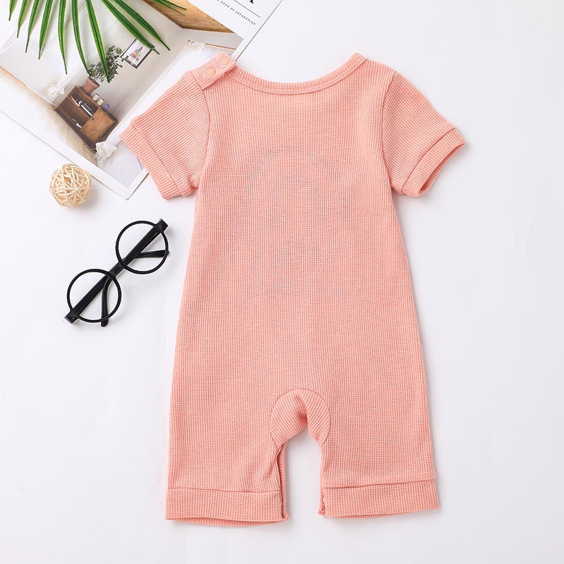 Body bé gái đồ sơ sinh từ 0 đến 24 tháng cầu vồng bodysuit liền thân mùa hè Tay Ngắn Dệt Kim quần áo cho bé trẻ em