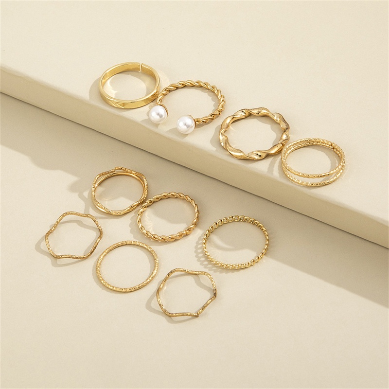 Set 10 Nhẫn Phong Cách Bohemian Có Thể Điều Chỉnh Kích Cỡ Dành Cho Nữ