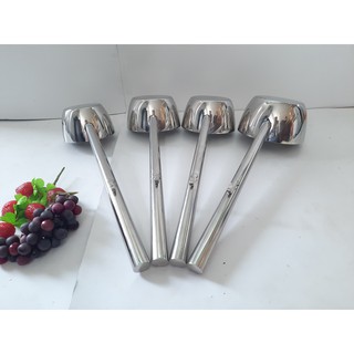 Gáo inox, gáo múc nước lèo 14cm cán dài 45cm có móc treo