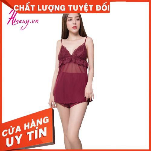 HISEXY Bộ Đồ Ngủ Ren Trong Suốt Quần Cộc Mặc Nhà Sexy Đủ Size Dưới 65Kg (Có Kèm Ảnh Thật)