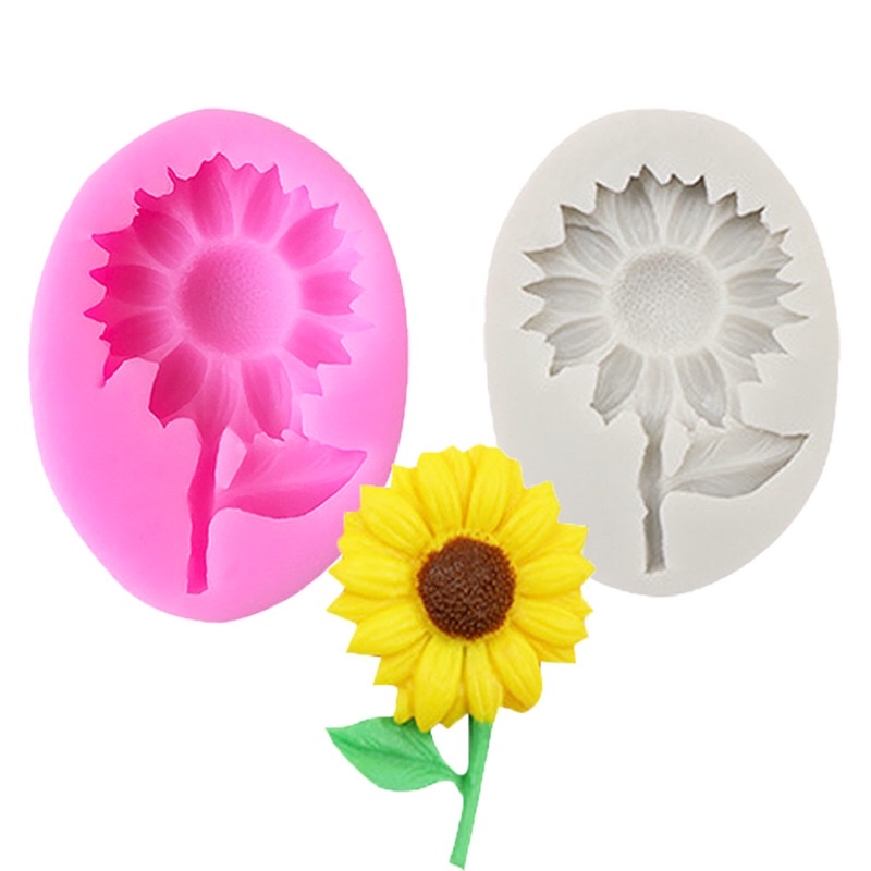 Khuôn hoa hướng dương silicone làm rau câu, socola, đậu xanh trang trí bánh, trang trí xôi