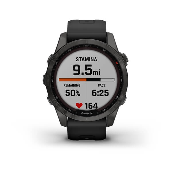 Đồng hồ thông minh Garmin Fenix 7S - Sapphire Solar, Carbon Gray DLC with Black Silicone Band