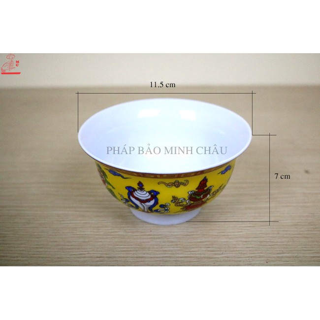 [PHÁP BẢO MINH CHÂU - NHẬP KHẨU] BÁT GỐM SỨ ĐÀI LOAN 11.5CM (ĐỎ - VÀNG) / 1 CHIẾC
