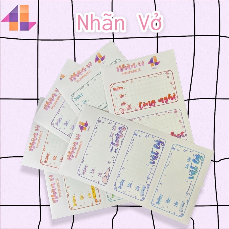 Sticker Nhãn Vở