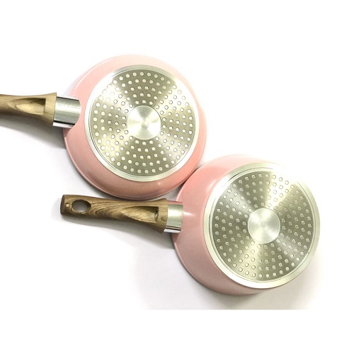 [ 𝑯𝑨̀𝑵𝑮 𝑪𝑨𝑶 𝑪𝑨̂́𝑷 ] Chảo Đá Chống Dính Cán Vân Gỗ Cao Su Siêu Bền Dùng Tất Cả Bếp Gas, Bếp Từ, Bếp Điện Size 16cm