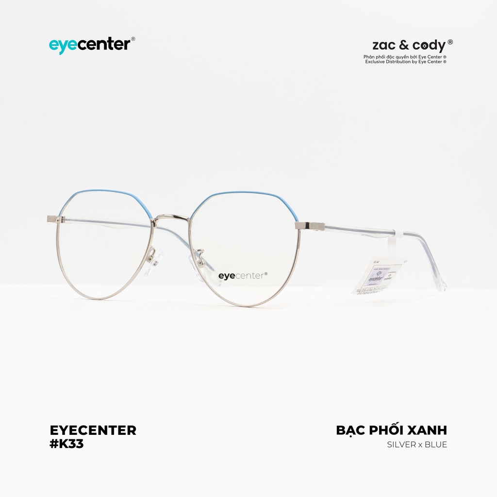 Gọng kính cận nam nữ chính hãng EYECENTER K33S kim loại chống gỉ nhập khẩu by Eye Center Vietnam