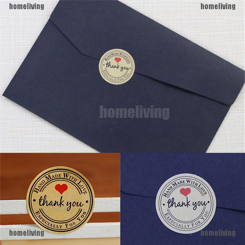 ❤❤Set 12 Sticker In Chữ Handmade with Love Bằng Giấy Kraft 38mm Dùng Để Trang Trí Tiệc Cưới