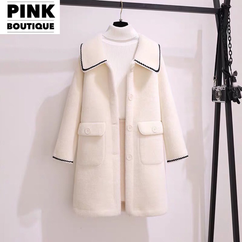 Áo Khoác Dạ Lông Dáng Dài Túi Hộp Hàng Quảng Châu PINKBOU | BigBuy360 - bigbuy360.vn