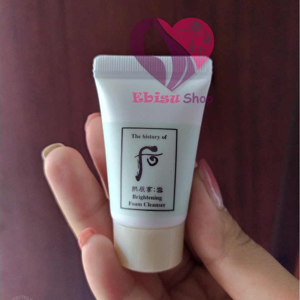 Tuýp sữa rửa mặt trắng da Whoo Brightening Cleansing Foam soel 13ml_Hàng mới