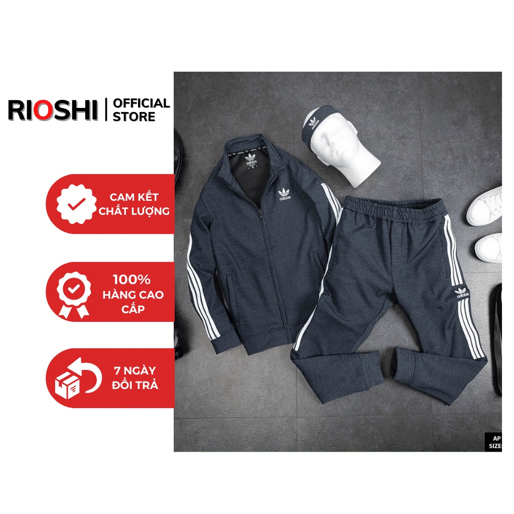 Bộ quần áo thu đông nam adidas cao cấp Hàng loại 1 Rioshi RO01 Đồ bộ nam mùa đông dài tay dày dặn ,cao cấp 2022