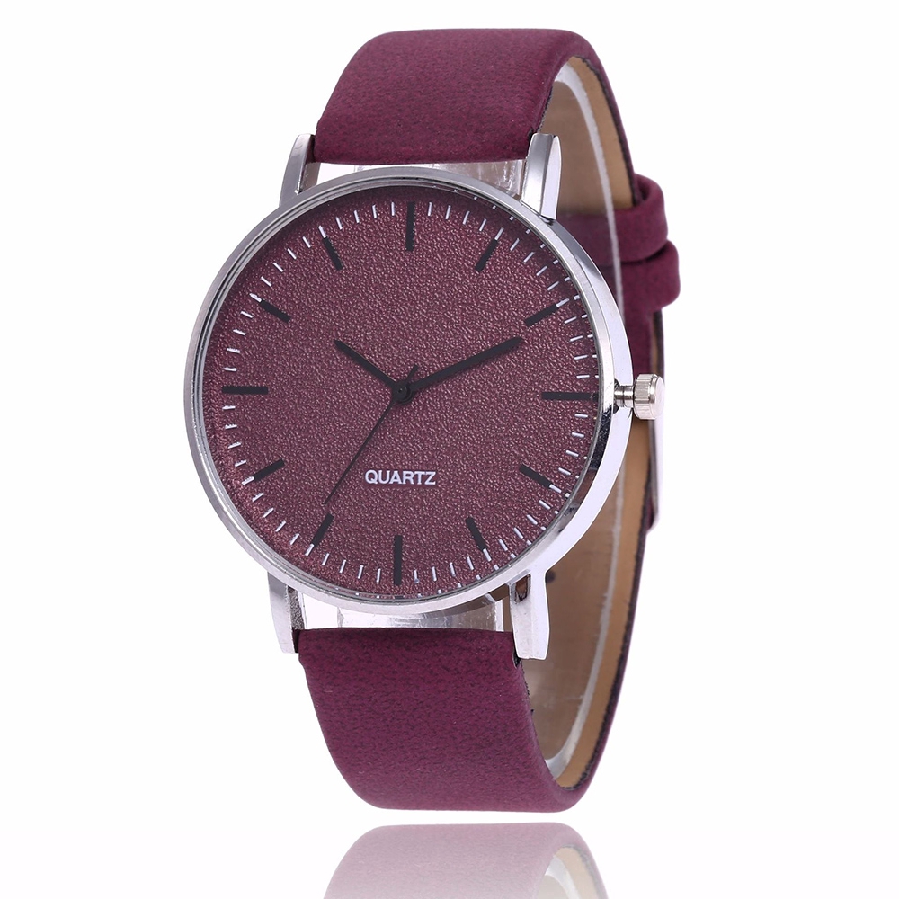 [XIJING-COD] Fashion Casual Roman Scale Imitation Leather Quartz Wrist Watch Unisex Couple Gift