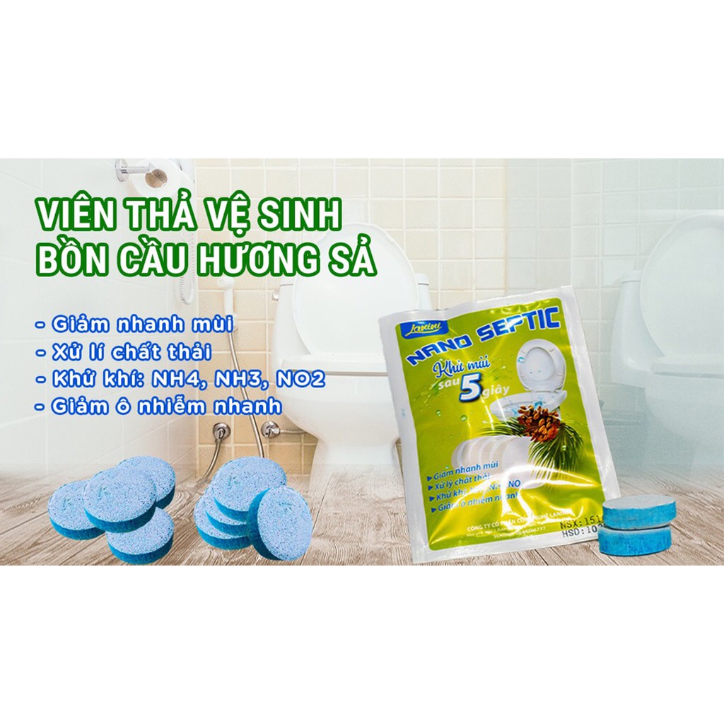 Viên khử mùi hầm cầu vi sinh NANO SEPTIC dùng cho 2-3 m3 hầm cầu