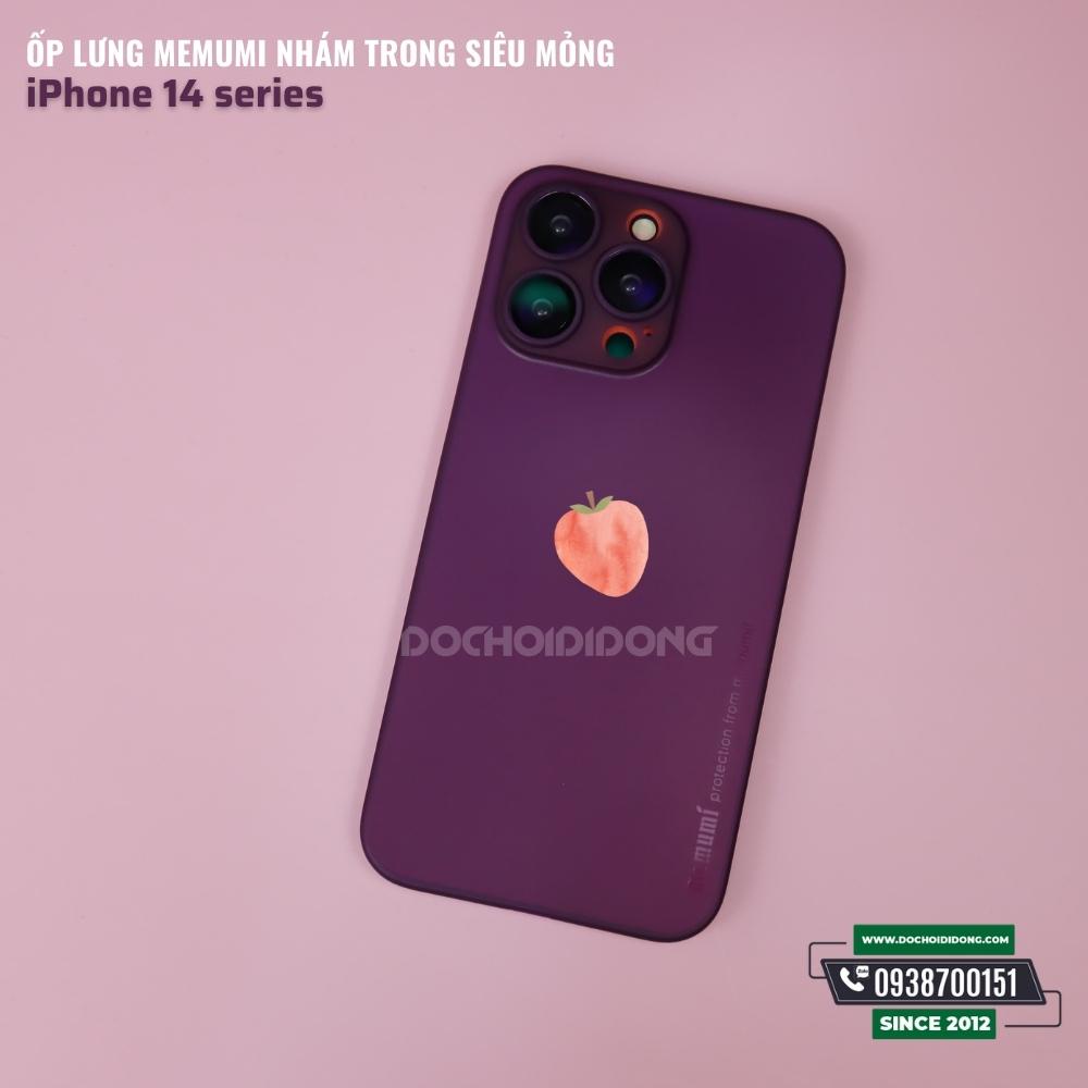 Ốp lưng cho iPhone 14 - 14 Plus - 14 Pro - 14 Pro Max Memumi nhám trong siêu mỏng