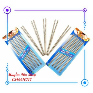 Vỉ 5 đôi đũa inox xoắn cao cấp