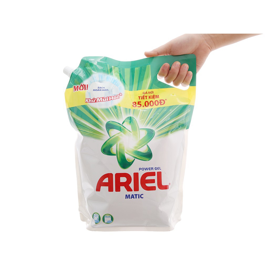 Nước Giặt Ariel Power Gel Đậm Đặc Túi 3.6Kg/2,15kg/1,1kg