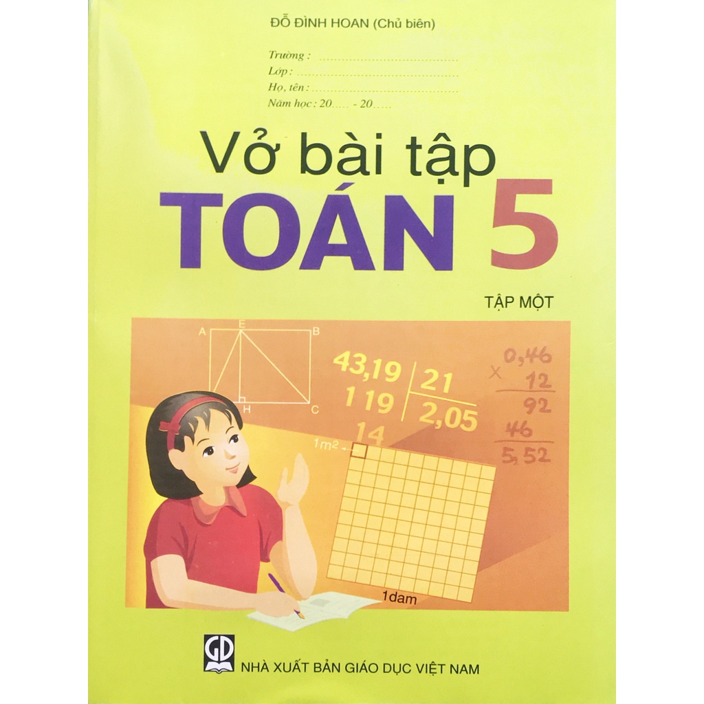 Sách Vở Bài tập Toán 5 Tập 1 (11,1k) và 2 Tập giấy kiểm tra (22k)