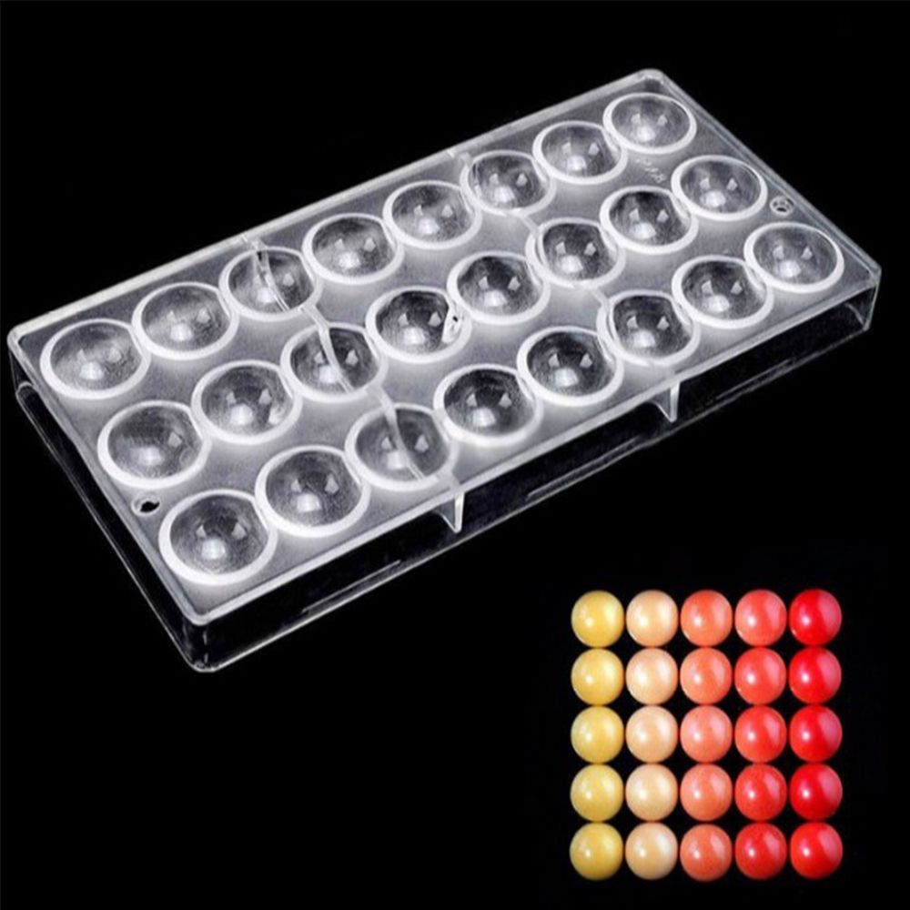 Khuôn Làm Bánh Mousse / Sô Cô La / Kẹo Ngọt / Bánh Kem Hình Cầu 24 Ngăn Bằng Polycarbonate Cứng Trong Suốt Diy