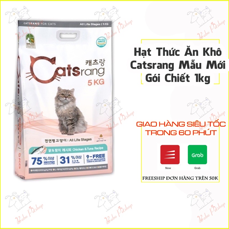 Thức Ăn Cho Mèo Hạt Mèo Catsrang Túi 1 k g Thơm Ngon Bổ Dưỡng Lông Mượt Hơn - Bobo Pet Shop Hà Nội