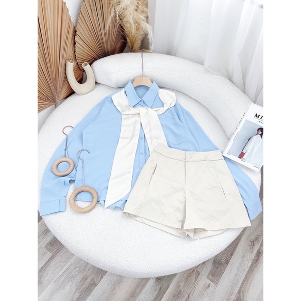 SÉT SMI CỔ NƠ KÈM SHORT KEM