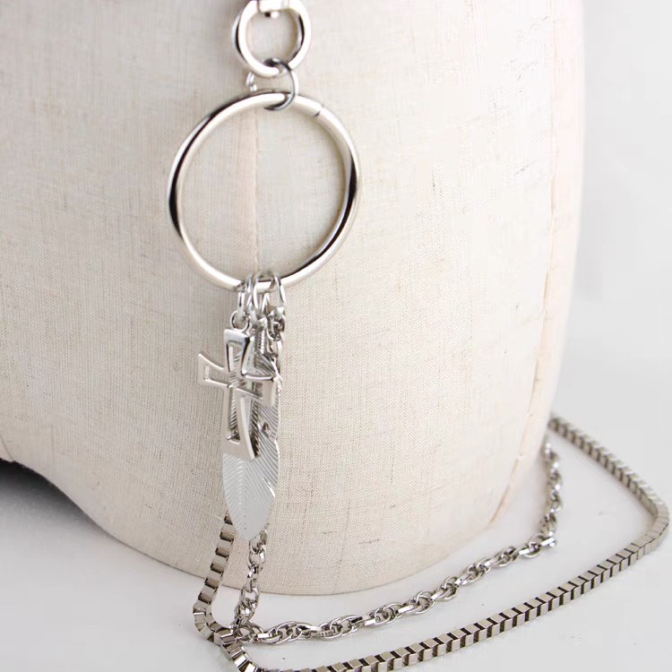 Dây xích treo quần Chữ Thập phối thắt lưng cá tính Chain treo thắt lưng phong cách hiphop